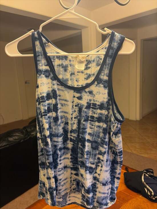 Lucky Brand Tops - Lucky Brand Blue and White Tie Dye Knit Tank Top Size Medium